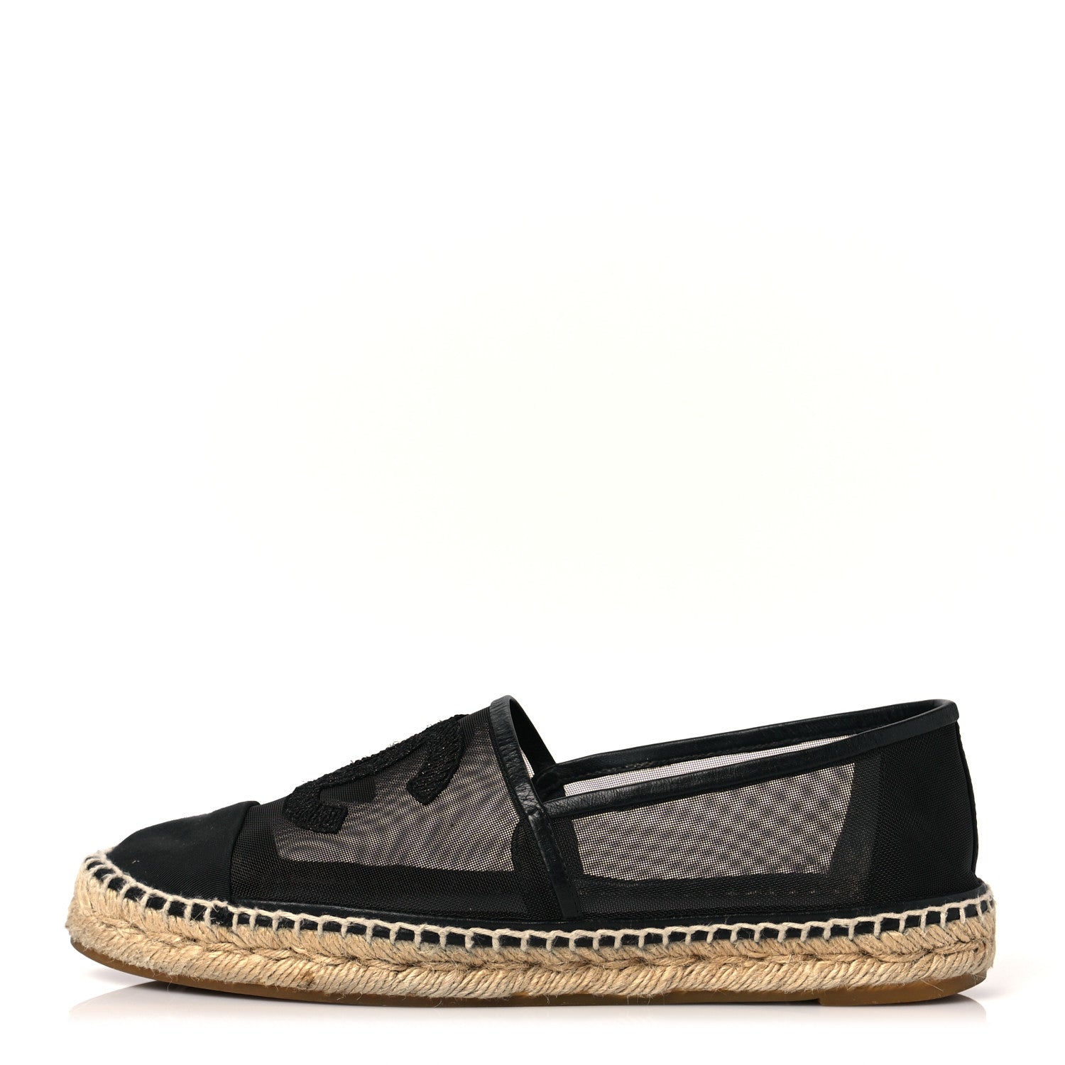 Chanel Mesh Grosgrain CC Espadrilles 40 Black 1 of 8