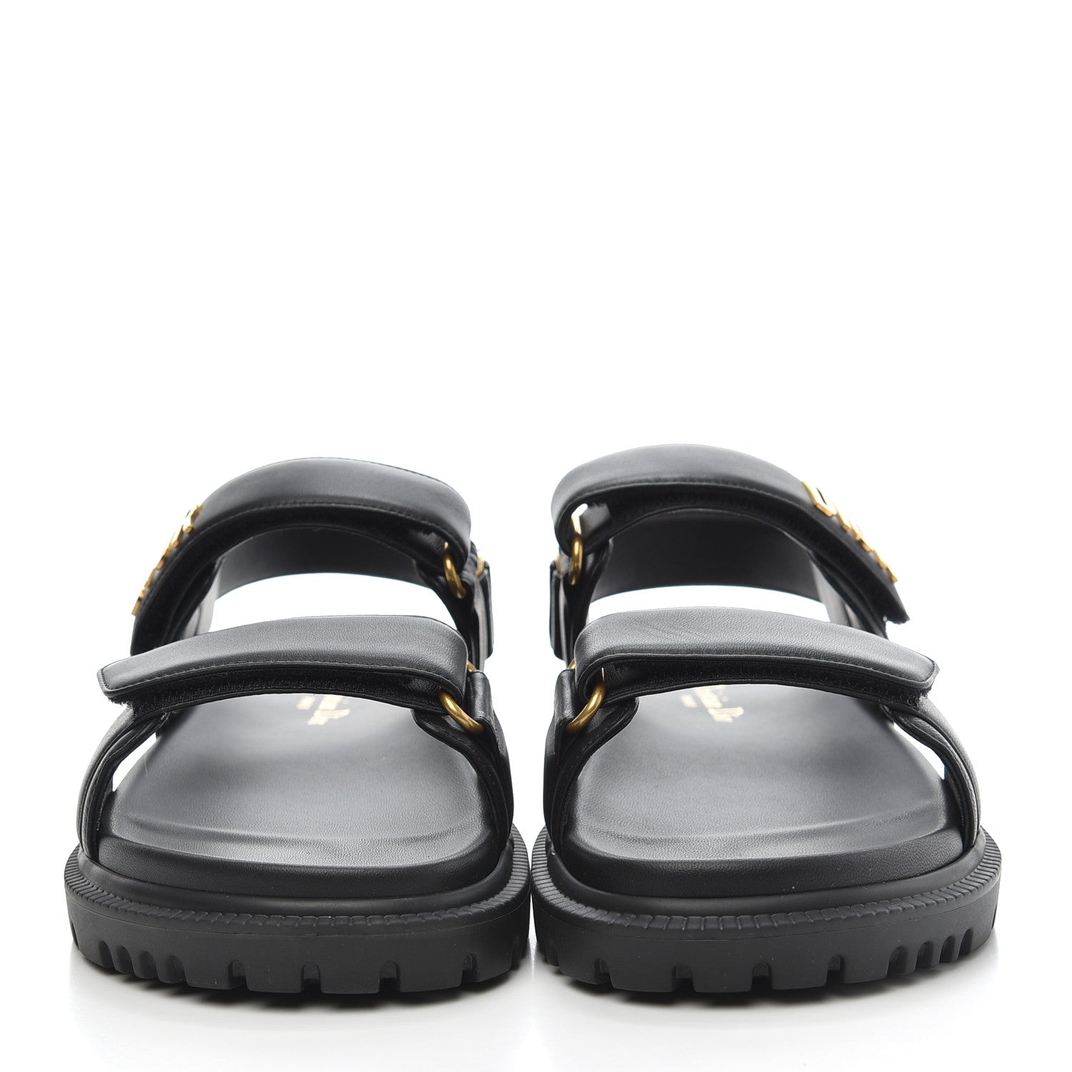 Christian Dior Lambskin Dioract 10mm Sandals 38.5 Black 2 of 8