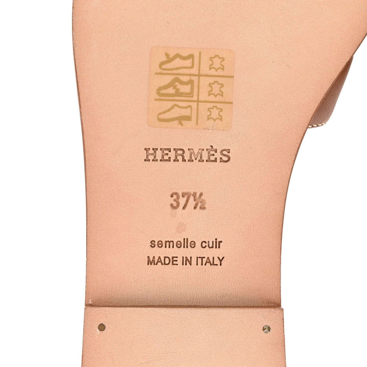 Hermes Box Calfskin Oran Sandals 37.5 Gold 8 of 11