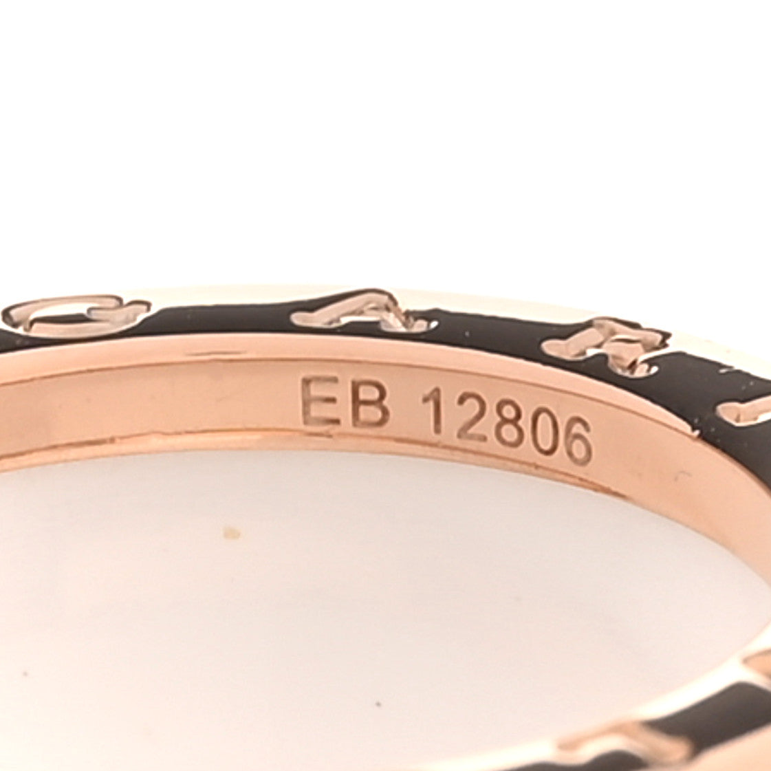 Bulgari 18K Rose Gold White Ceramic B.Zero1 Four-Band Ring 53 6.5 5 of 7