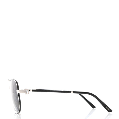 Cartier Panthere De Cartier Aviator Sunglasses Silver 3 of 9