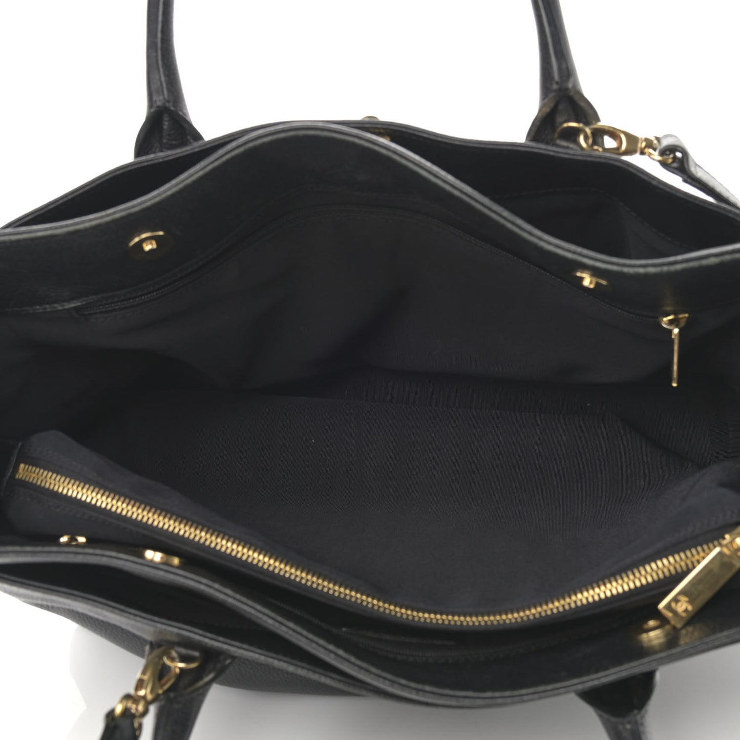 Calfskin Cerf Executive Shopper Tote Black