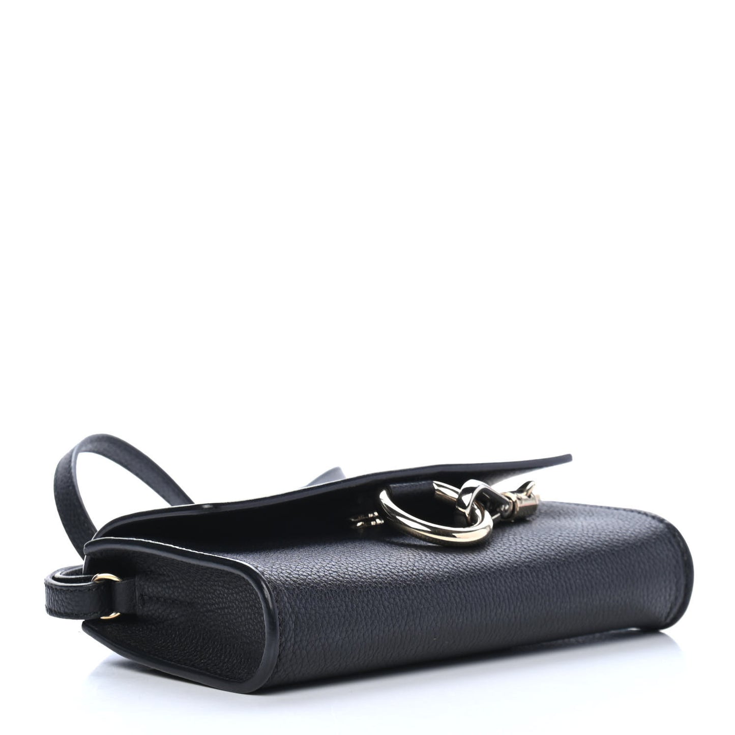 Grained Calfskin Lambskin Mini Faye Shoulder Bag Black