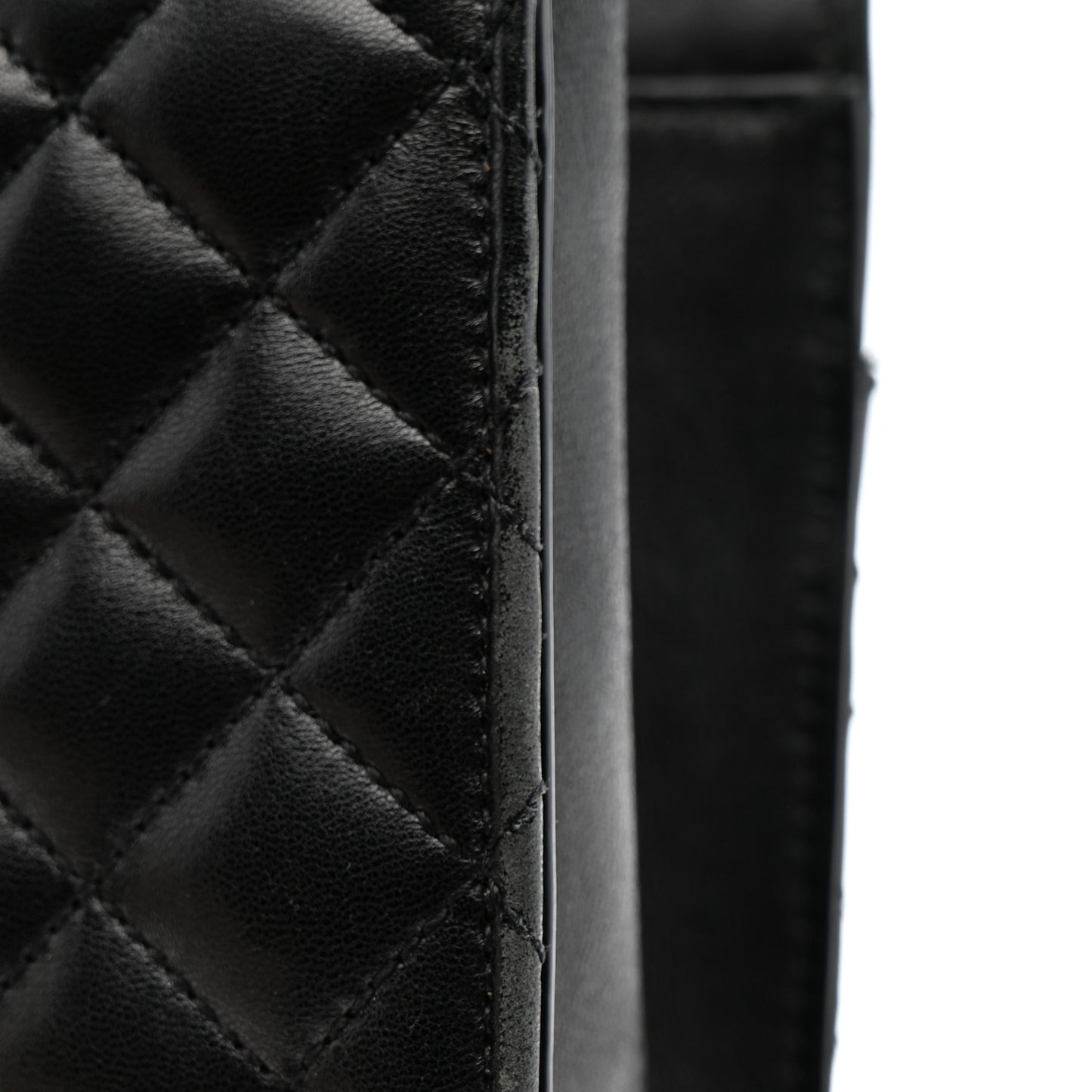 Lambskin Mixed Matelasse Triquilt Small Monogram Satchel Black