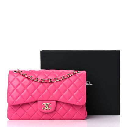 Chanel Lambskin Quilted Jumbo Double Flap Fuchsia 19 of 19