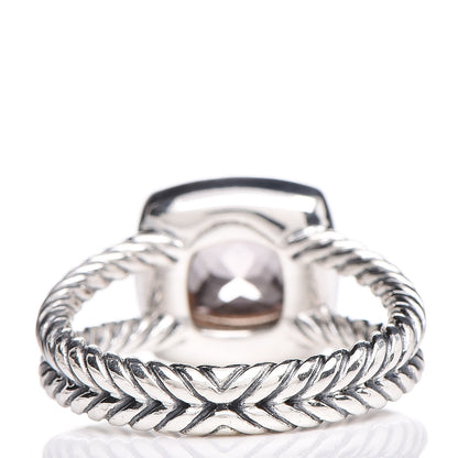 David Yurman Sterling Silver Diamond Morganite 7mm Petite Albion Ring 50 5.5 4 of 5