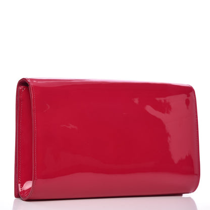 Saint Laurent Patent Monogram Large Belle De Jour Clutch Fuchsia 3 of 6