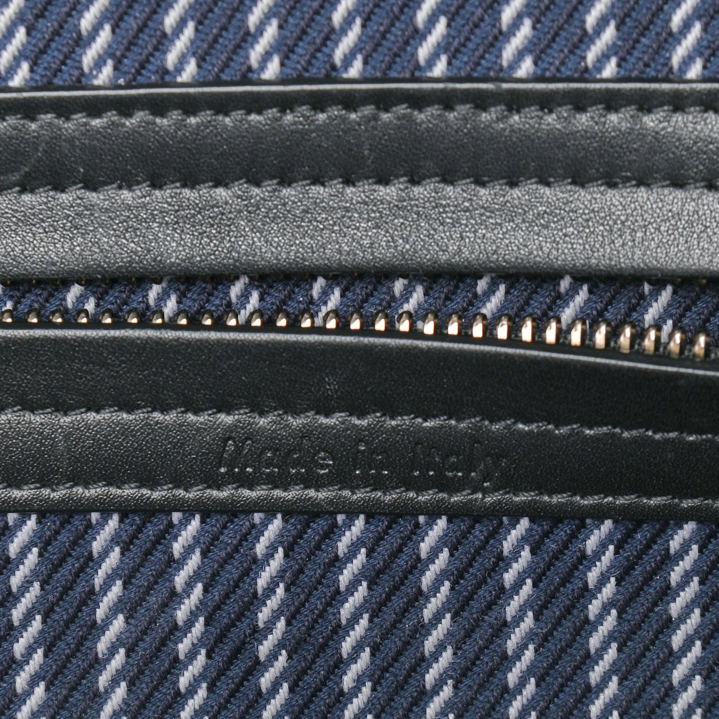 Cotton Canvas Striped Phantom Luggage Navy White