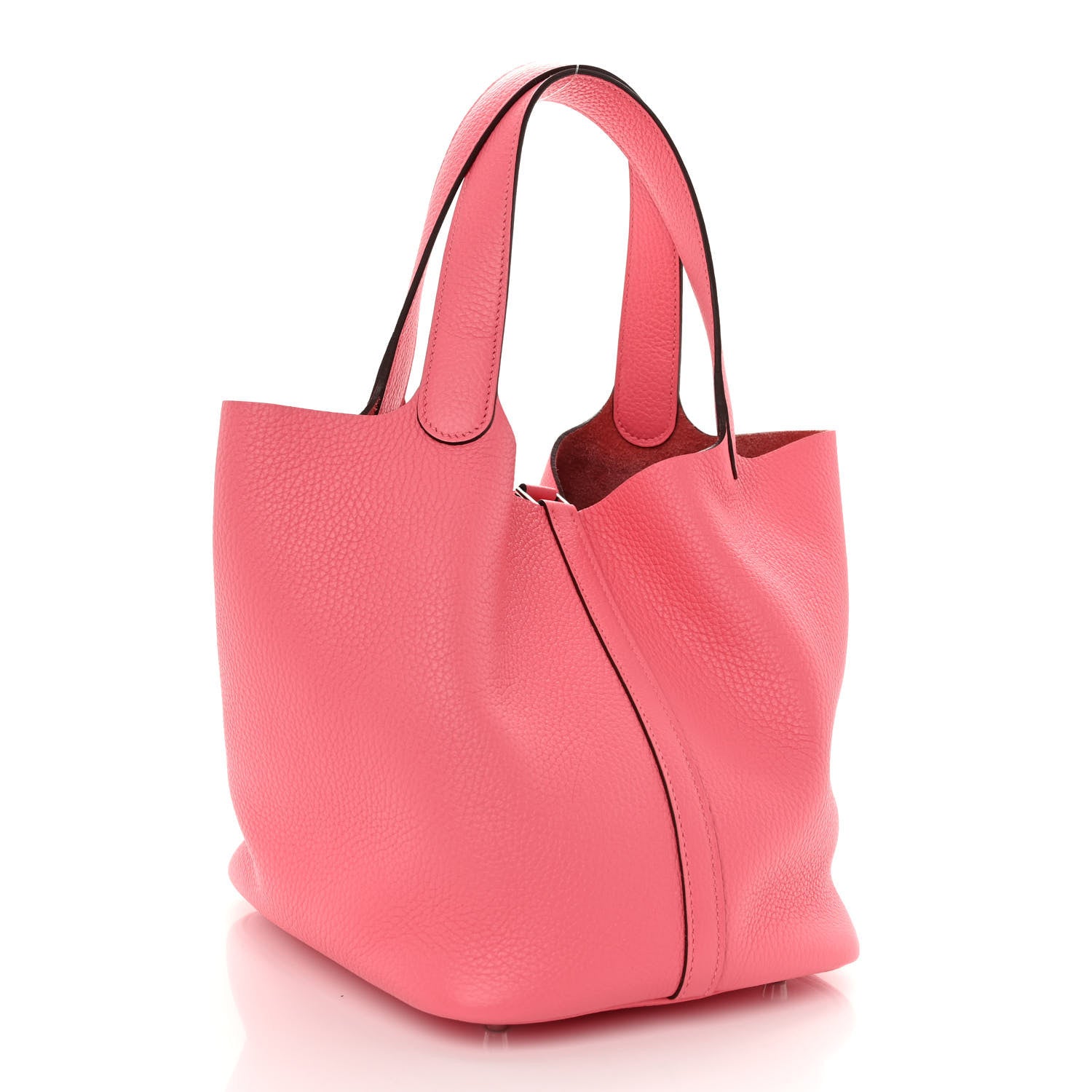 Hermes Taurillon Clemence Picotin Lock 22 MM Rose Azalee 3 of 11