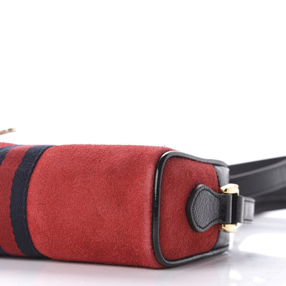 Gucci Suede Patent Web Mini Ophidia Shoulder Bag Red 7 of 11