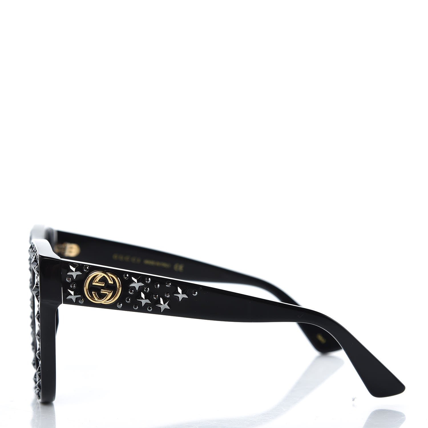 Gucci Acetate Stars Cat Eye Sunglasses GG0116S Black 2 of 8