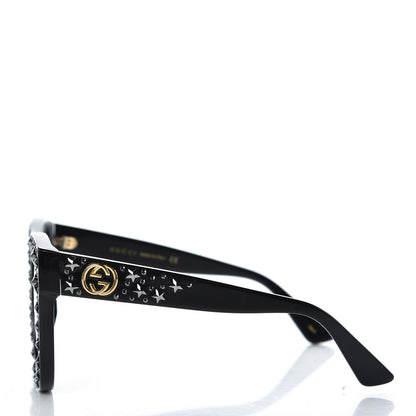 Gucci Acetate Stars Cat Eye Sunglasses GG0116S Black 2 of 8