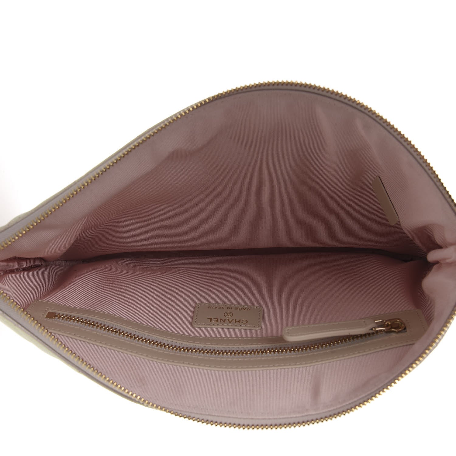Chanel Iridescent Lambskin Quilted Medium Cosmetic Case White 5 of 8