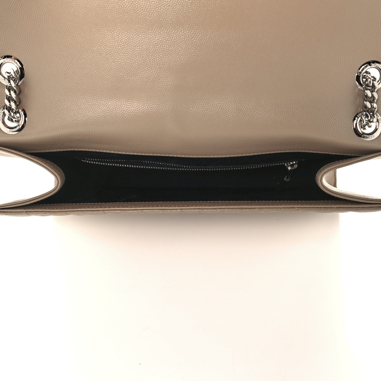 Saint Laurent Grain De Poudre Large Tri-Quilt Monogram Satchel Dark Beige 4 of 12
