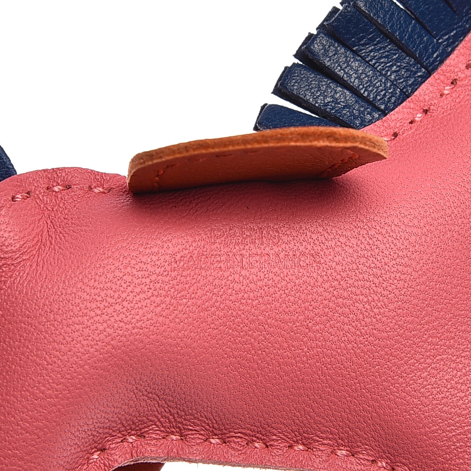 Hermes Milo Lambskin Grigri Rodeo Bag Charm PM Rose Azalee Cornaline Bleu De Malte 3 of 4