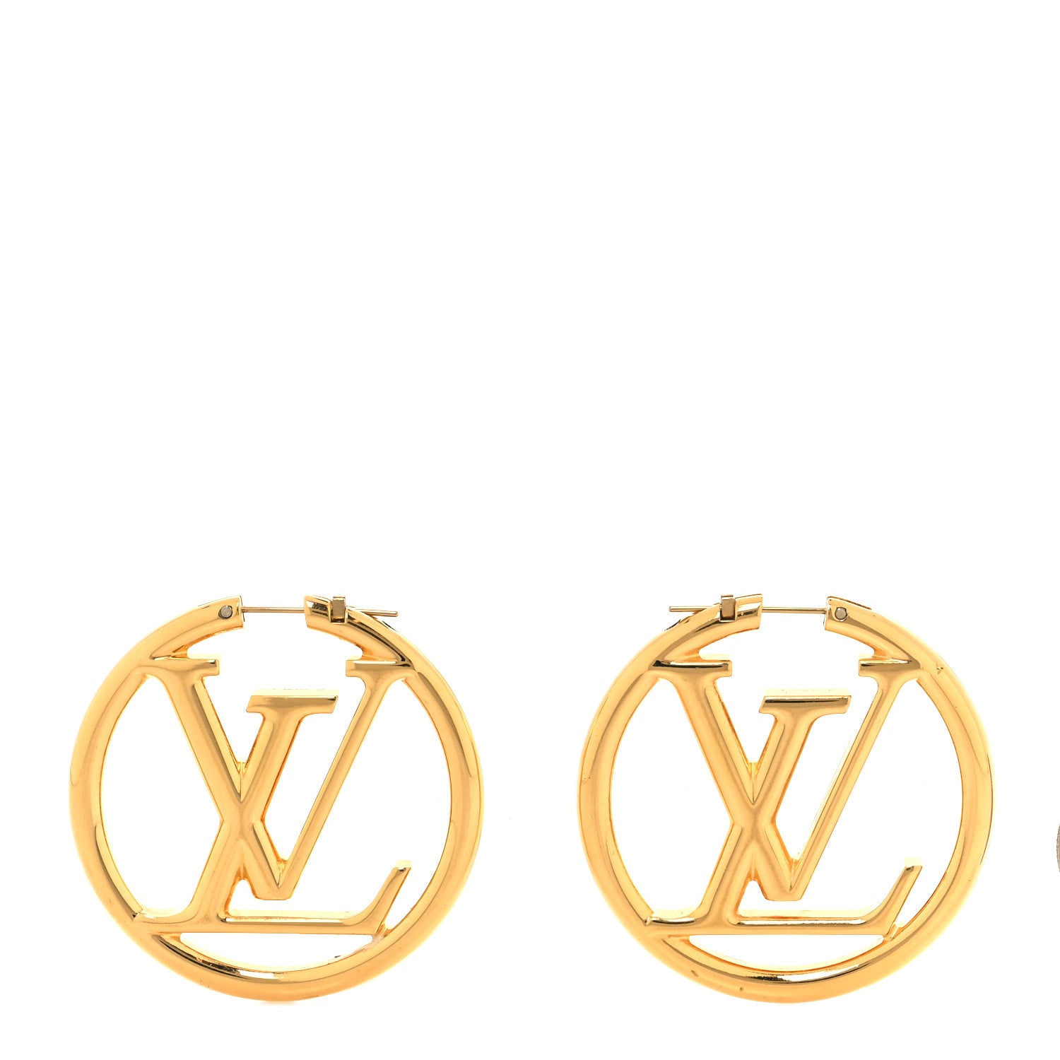 Louis Vuitton Metal Louise Hoop Earrings Gold 1 of 6