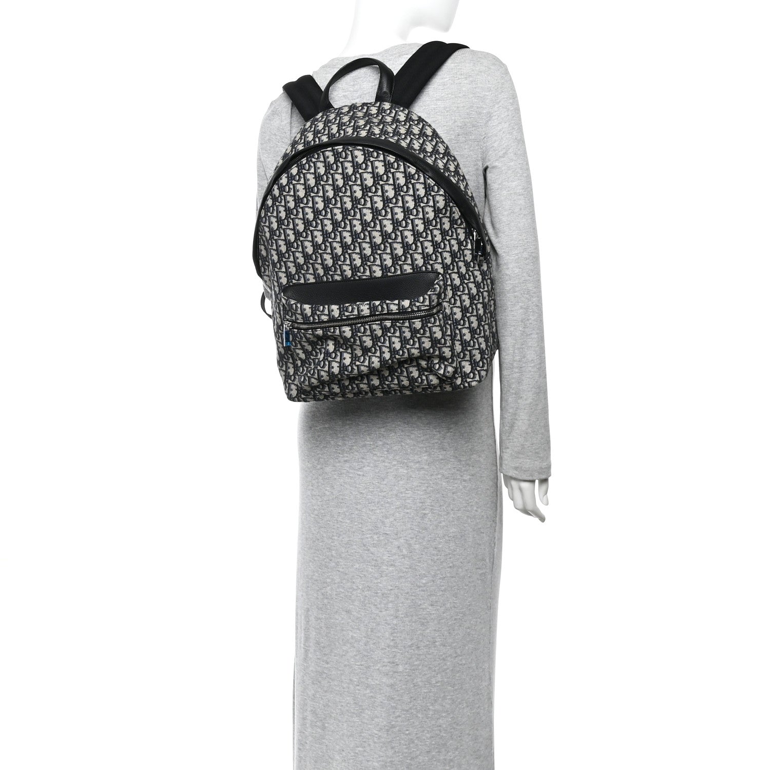 Christian Dior Oblique Calfskin Rider Backpack Beige Black 2 of 10