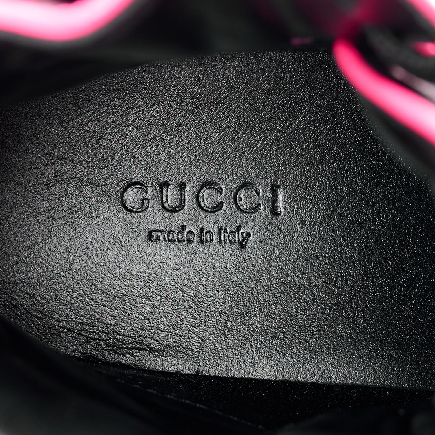 Gucci Lambskin Calfskin Womens High Top Sneakers 36 Black Neon Green Pink 7 of 10
