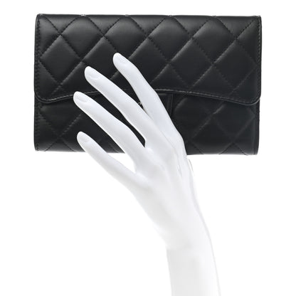 Chanel Lambskin Quilted Large Flap Wallet Black 2 of 10