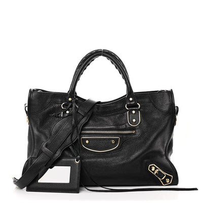 Balenciaga Chevre Gold Metallic Edge Hardware City Black 3 of 11