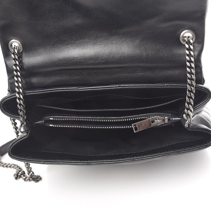Saint Laurent Calfskin Y Quilted Monogram Small Charm Loulou Chain Satchel Black 5 of 10