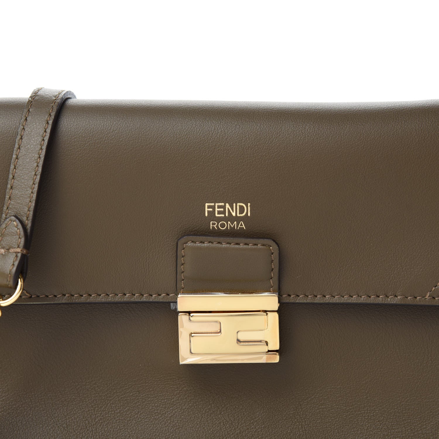 Fendi Vitello Grace Matte Kan U Wallet On Chain Wood 10 of 11
