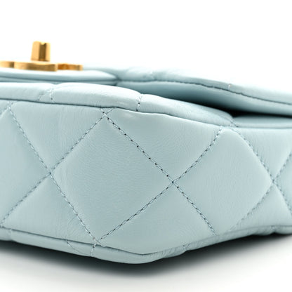 Chanel Lambskin Enamel Quilted Mini Pending CC Square Flap Light Blue 10 of 10