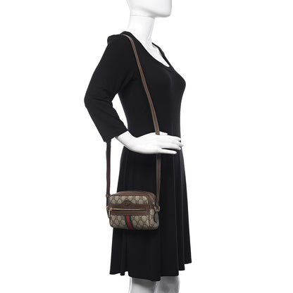 Gucci GG Supreme Monogram Web Mini Ophidia Shoulder Bag Brown 2 of 9