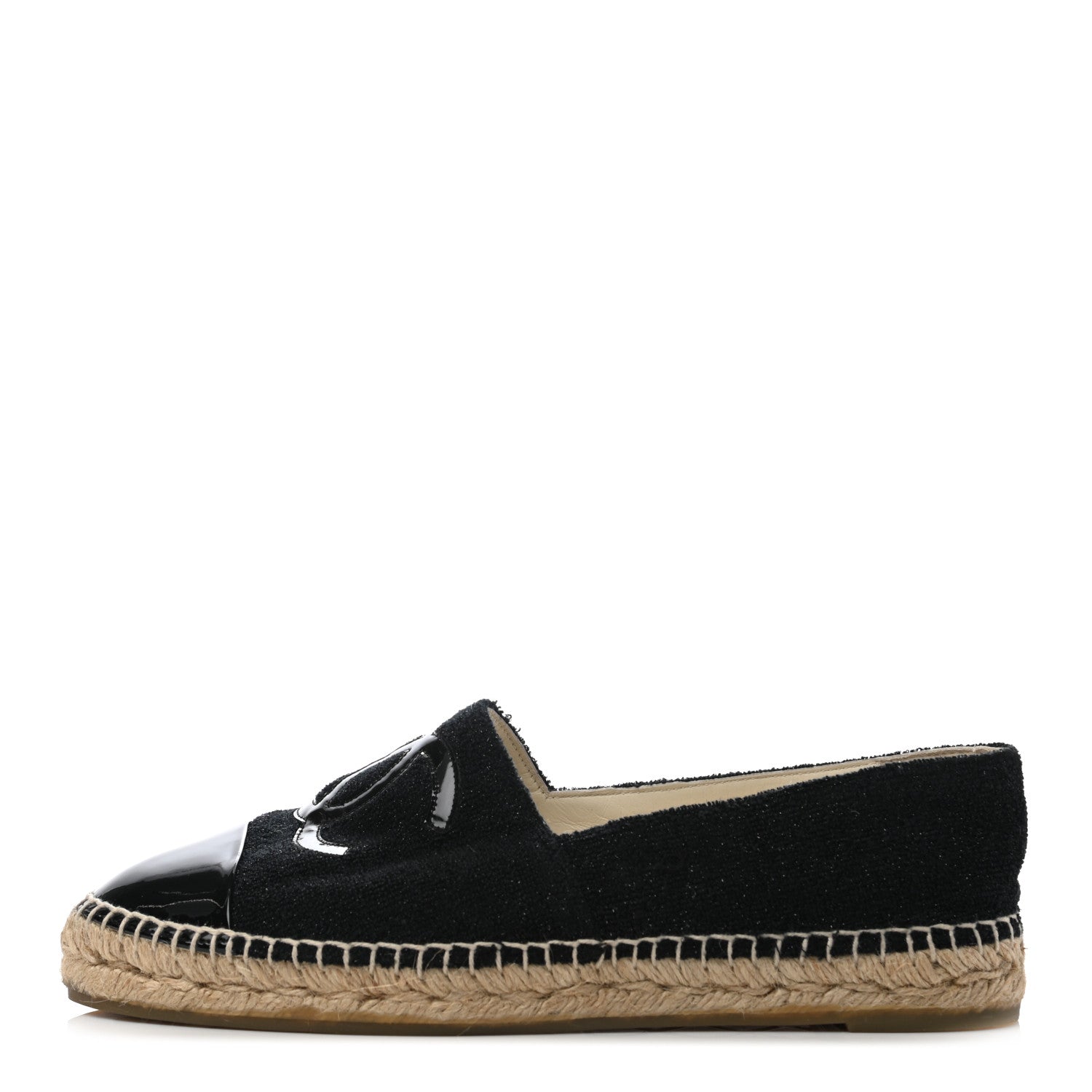 Chanel Fabric Patent Calfskin CC Espadrilles 41 Black 1 of 8
