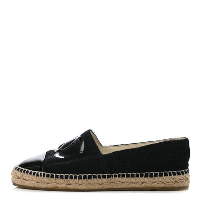 Chanel Fabric Patent Calfskin CC Espadrilles 41 Black 1 of 8