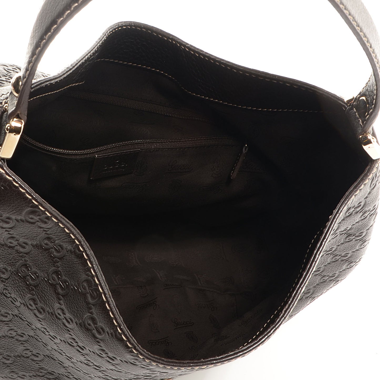 Guccissima Large New Ladies Web Hobo Dark Brown