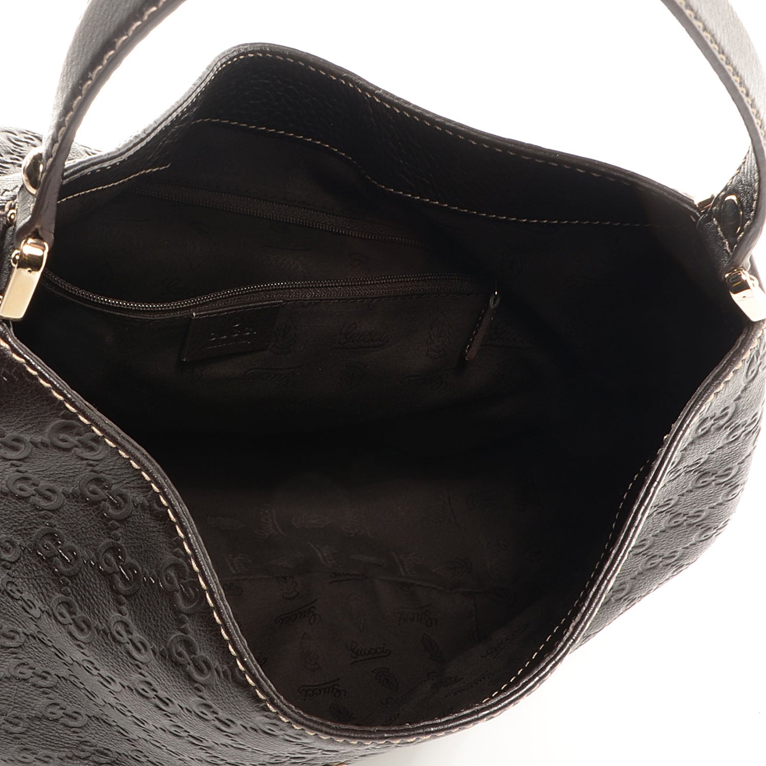 Gucci Guccissima Large New Ladies Web Hobo Dark Brown 5 of 7
