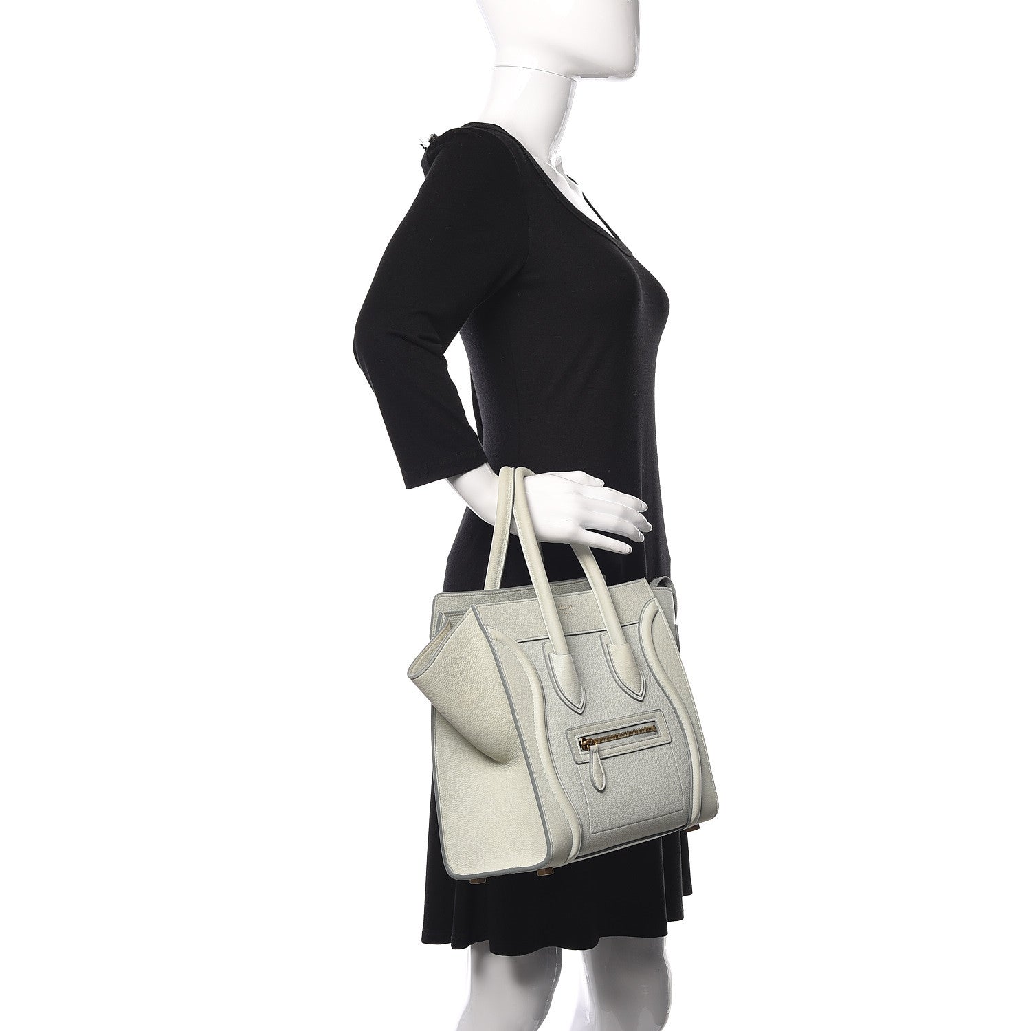 Celine Drummed Calfskin Micro Luggage Jade 2 of 10