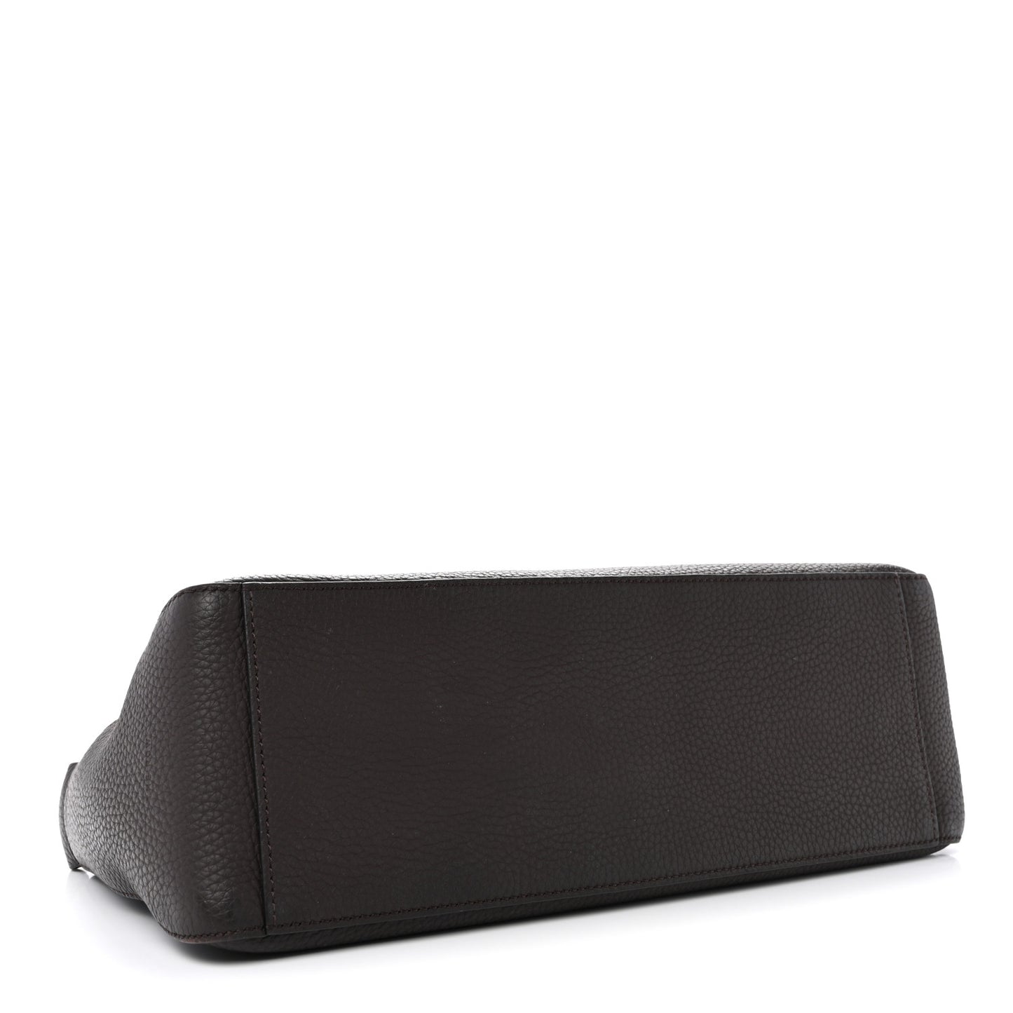 Grained Calfskin E/W Top Handle Bag Deep Brown