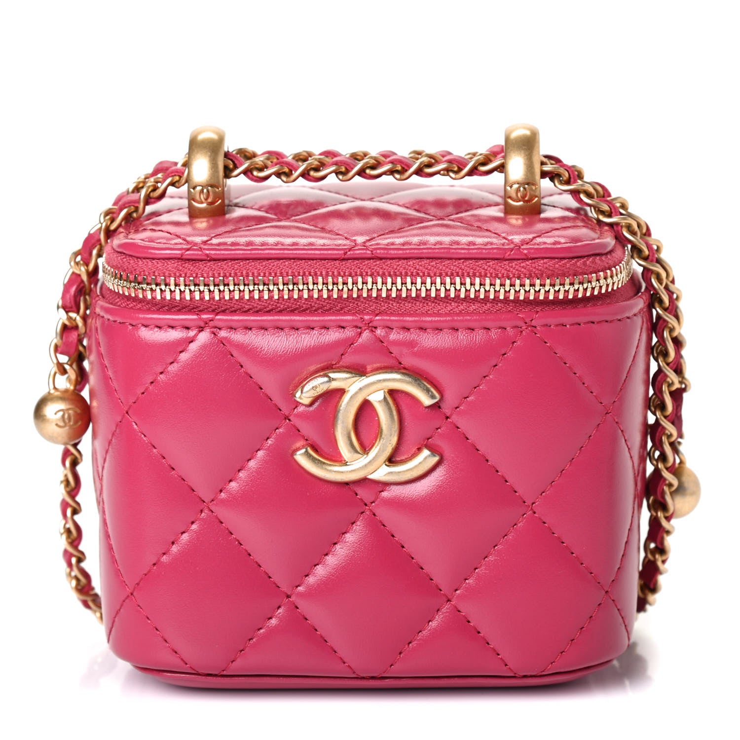 Chanel Calfskin Quilted Mini Perfect Fit Vanity Case With Chain Pink 1 of 4
