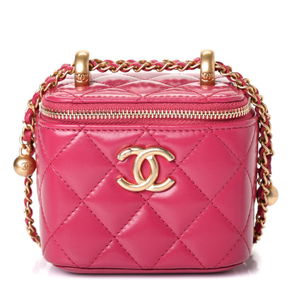 Chanel Calfskin Quilted Mini Perfect Fit Vanity Case With Chain Pink 1 of 4