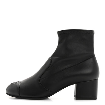 Chanel Stretch Lambskin Cap Toe CC Short Boots 38 Black 1 of 8