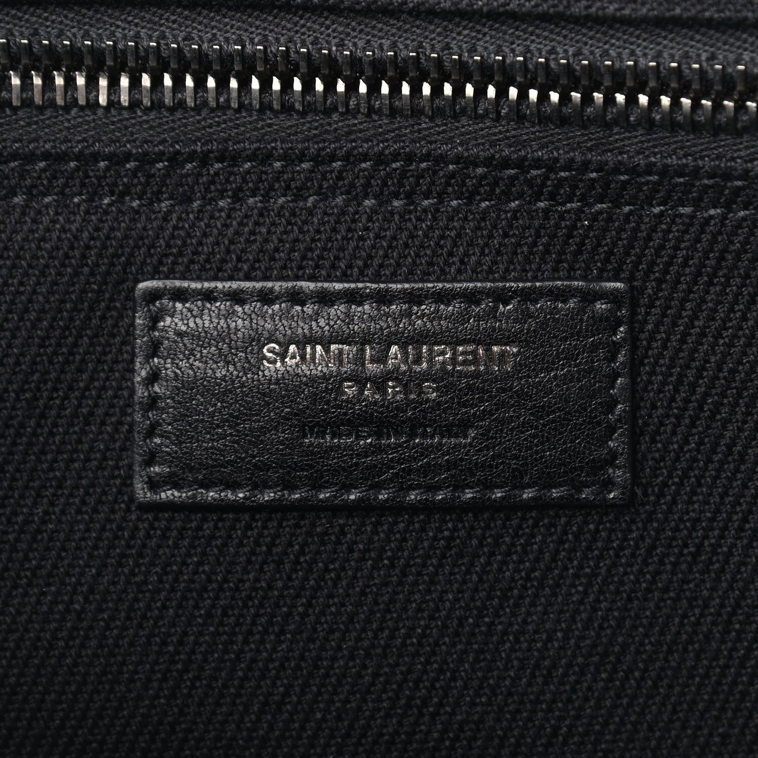 Saint Laurent Linen Calfskin Rive Gauche Tote Black 8 of 20