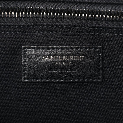 Saint Laurent Linen Calfskin Rive Gauche Tote Black 8 of 20
