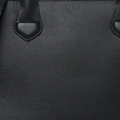 Burberry Grainy Calfskin House Check Medium Banner Tote Black 8 of 11