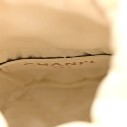 Chanel Lambskin Quilted Mini Bucket Bag With Chain White 6 of 10
