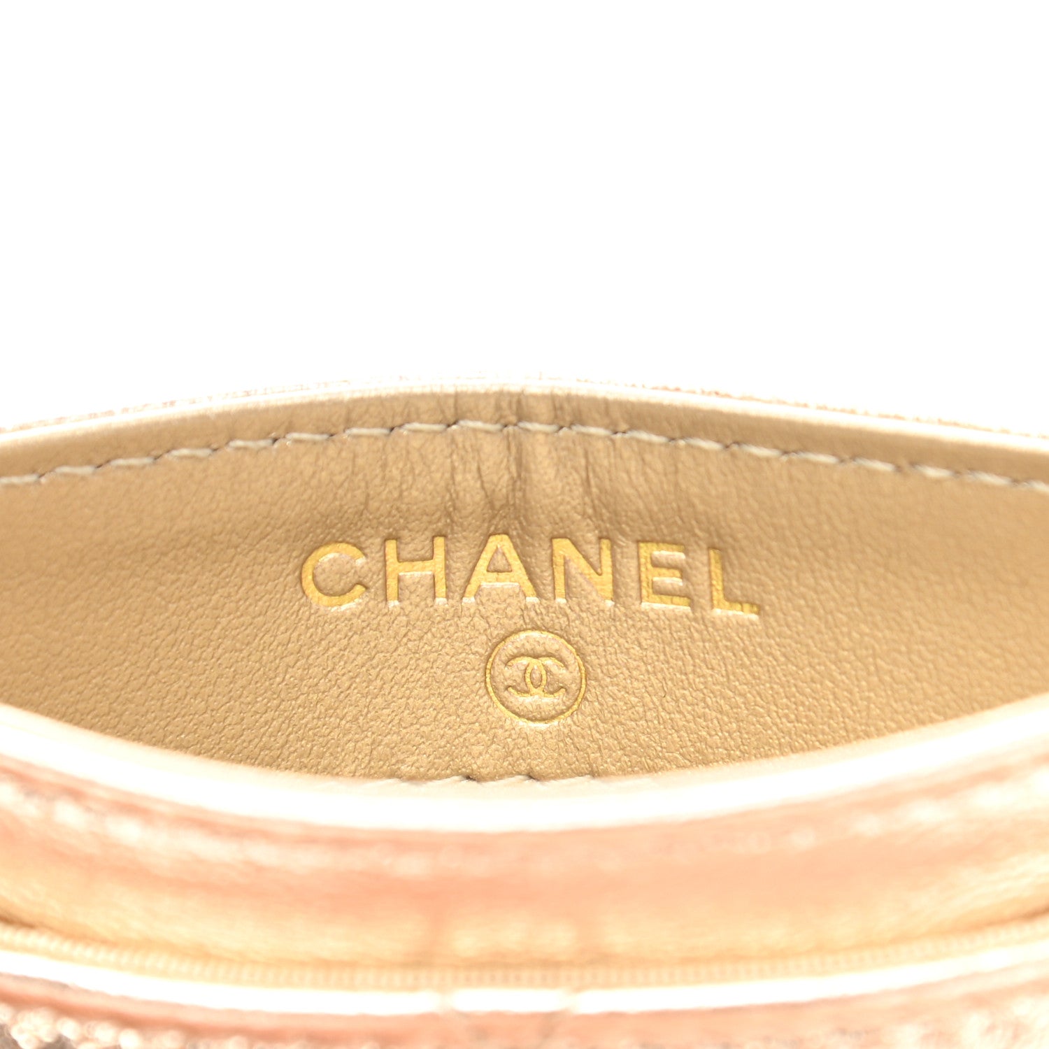 Chanel Metallic Lambskin Quilted Chanel 19 Card Holder Gold 6 of 11