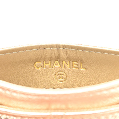 Chanel Metallic Lambskin Quilted Chanel 19 Card Holder Gold 6 of 11