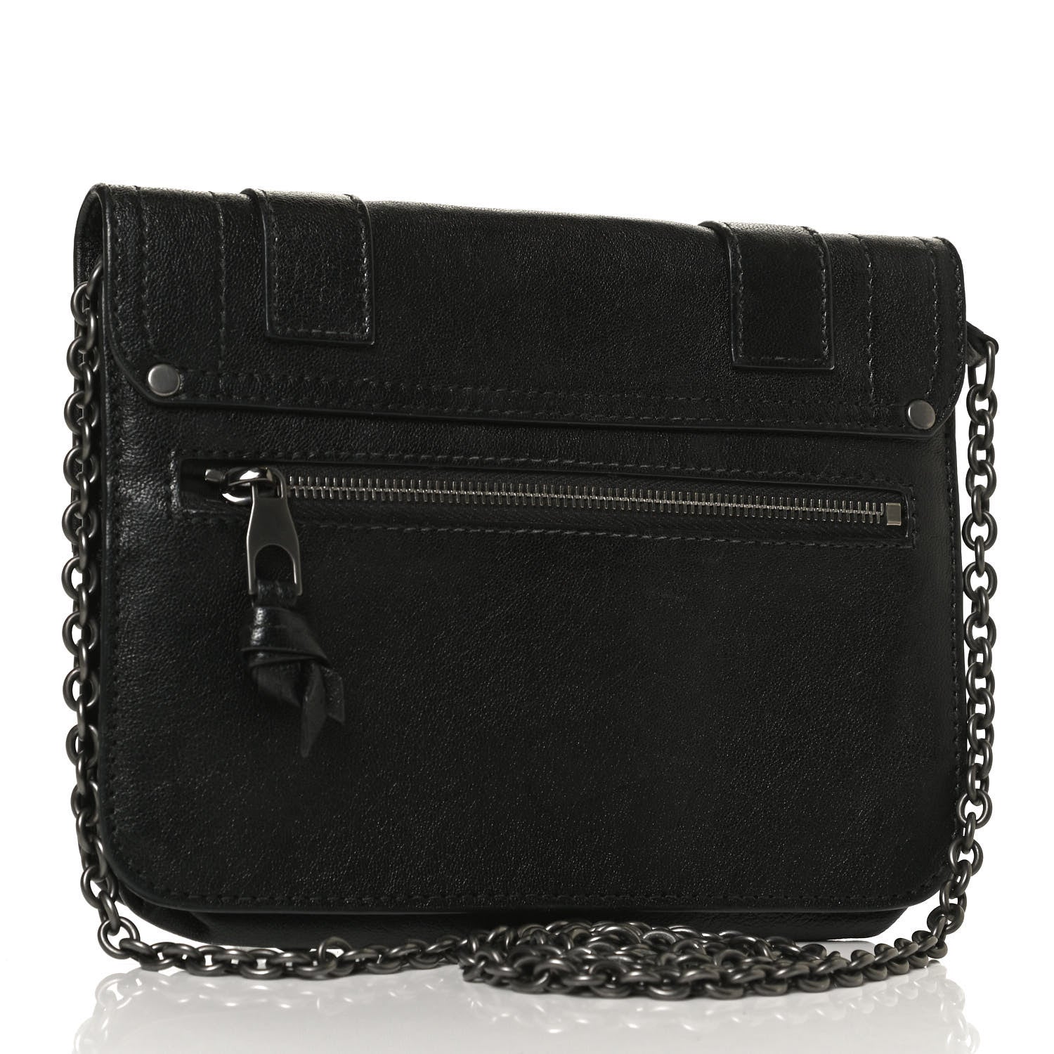 Proenza Schouler Lambskin PS1 Large Chain Wallet Black 3 of 9