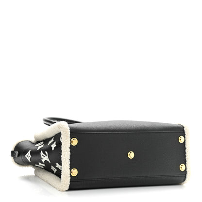 Louis Vuitton Grained Calfskin Shearling On My Side MM Black 3 of 10