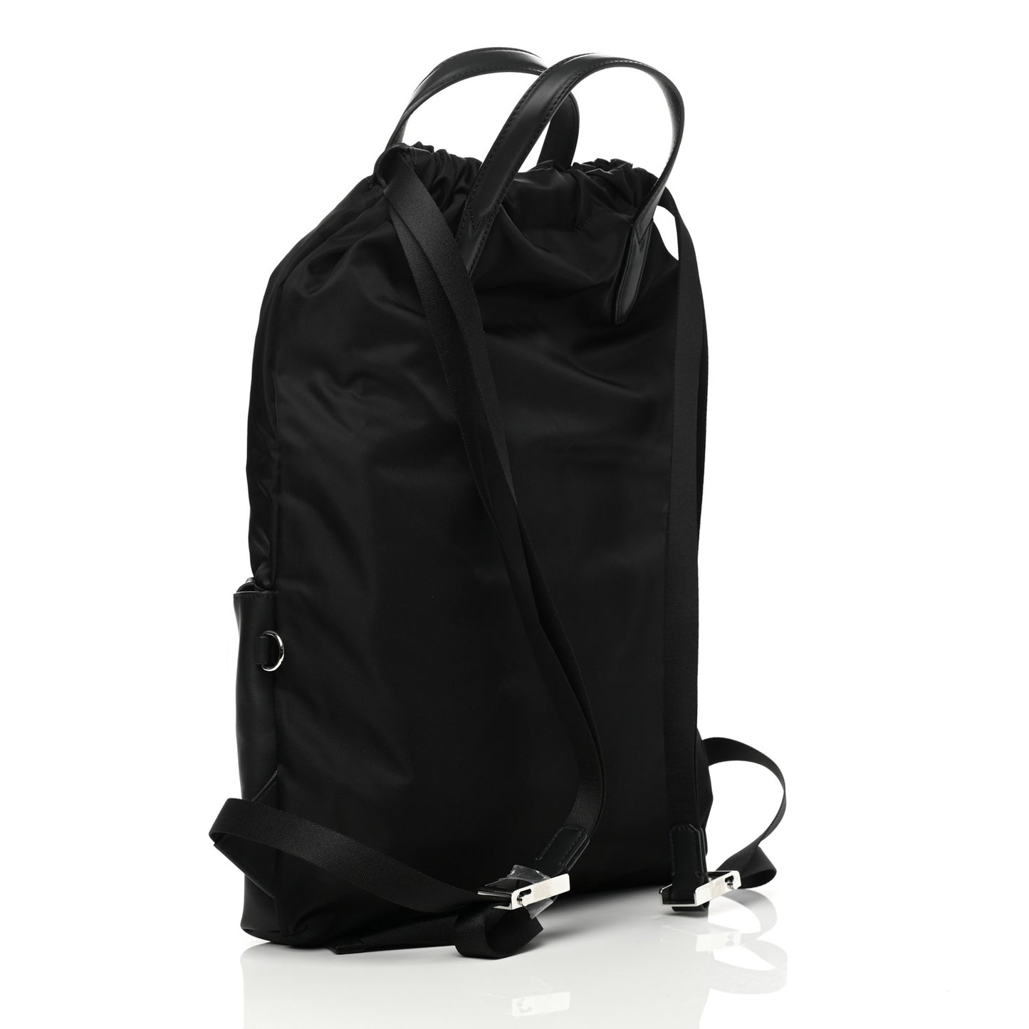 Nylon Vitello Faces Vocabulary Drawstring Backpack Black