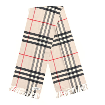 Burberry Cashmere House Check Fringe Scarf Camel 2 of 3