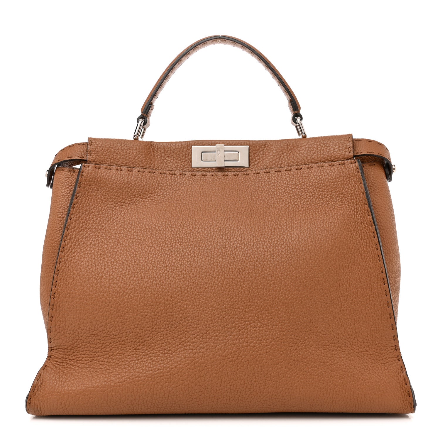 Fendi Cuoio Romano Selleria Bi-Color Large Peekaboo Iconic Satchel Mou Deserto 1 of 11