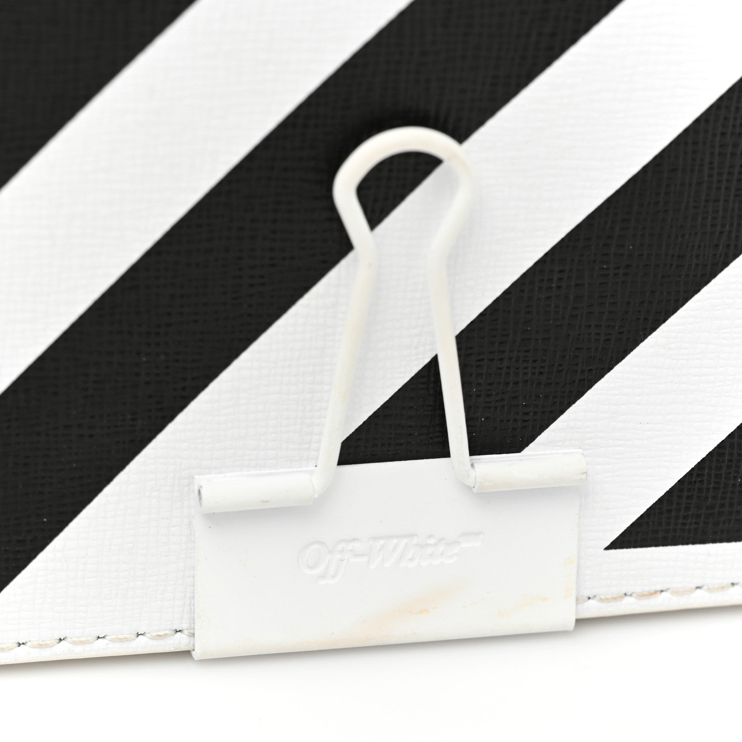Off-White Calfskin Diag Flap Bag White Black 11 of 15