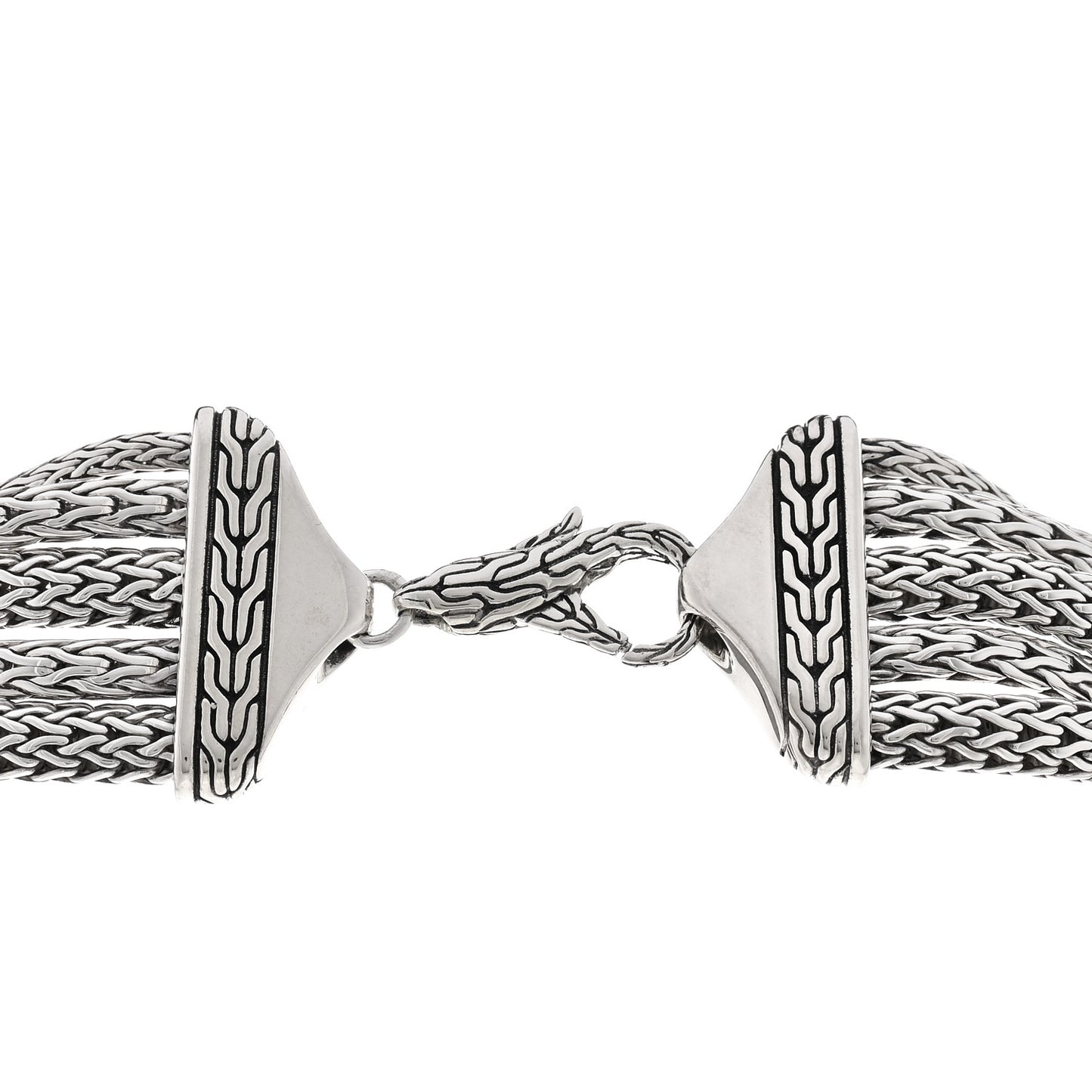 Sterling Silver Classic Chain Multi Row Necklace